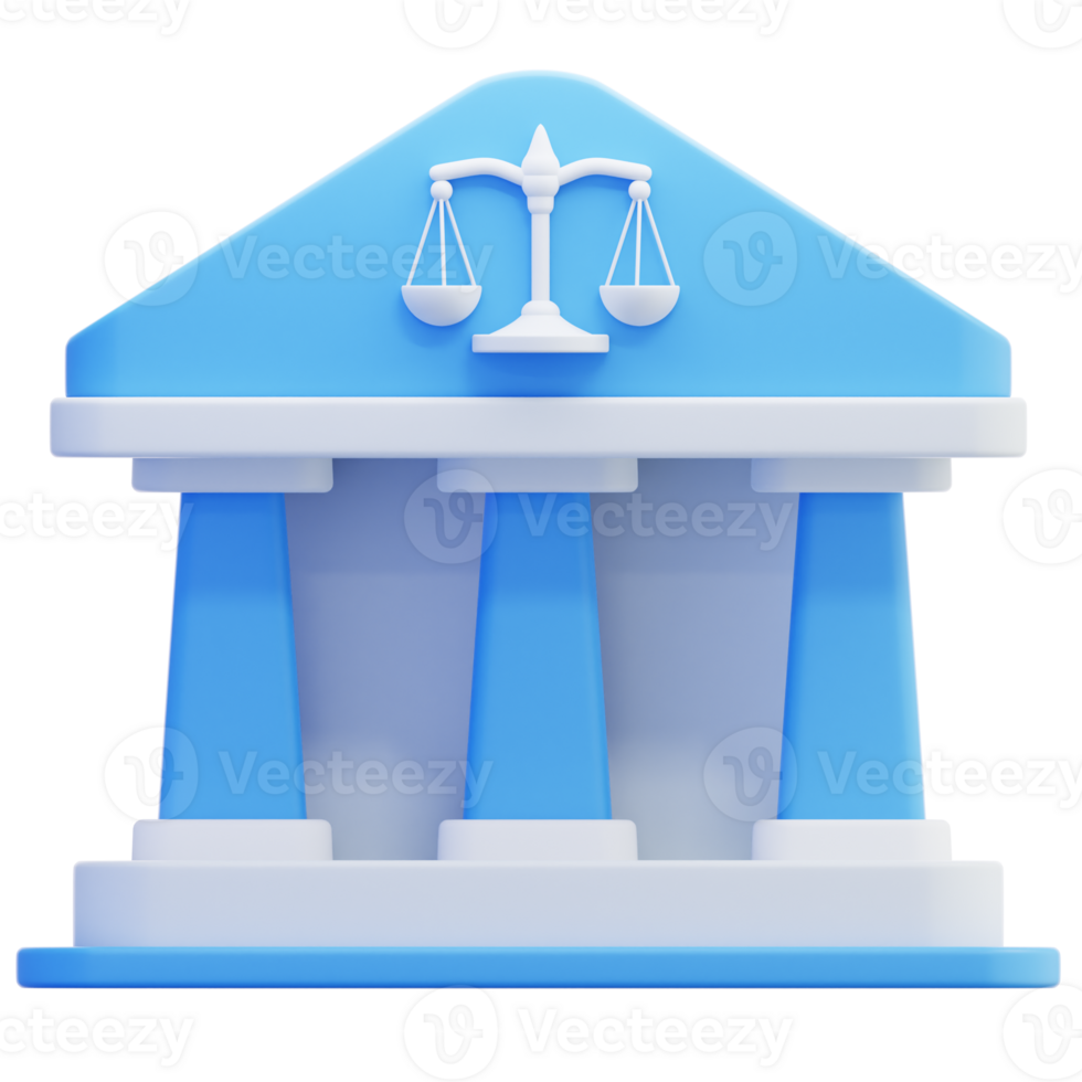 3D Illustration Court Building png