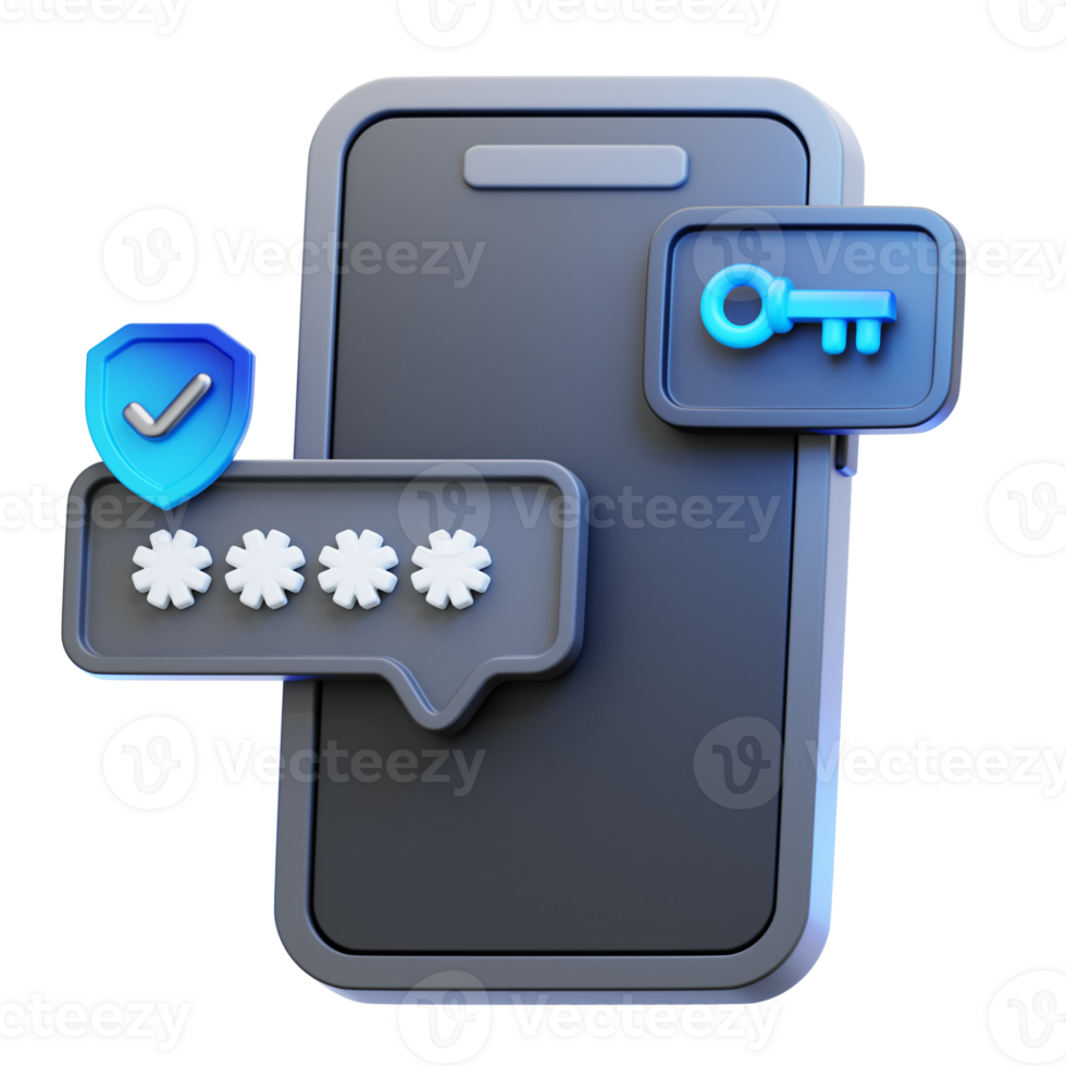 Two-Factor Auth 3D Illustration png