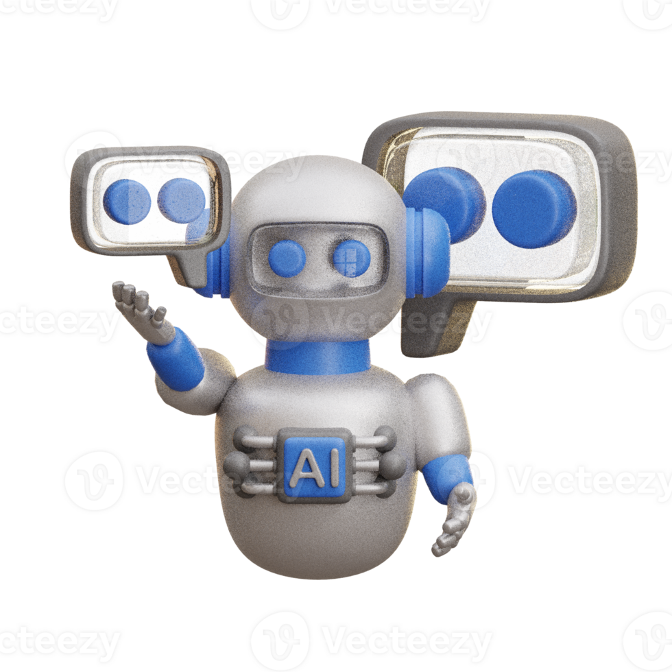 3D AI Chatbot Communication Robot png