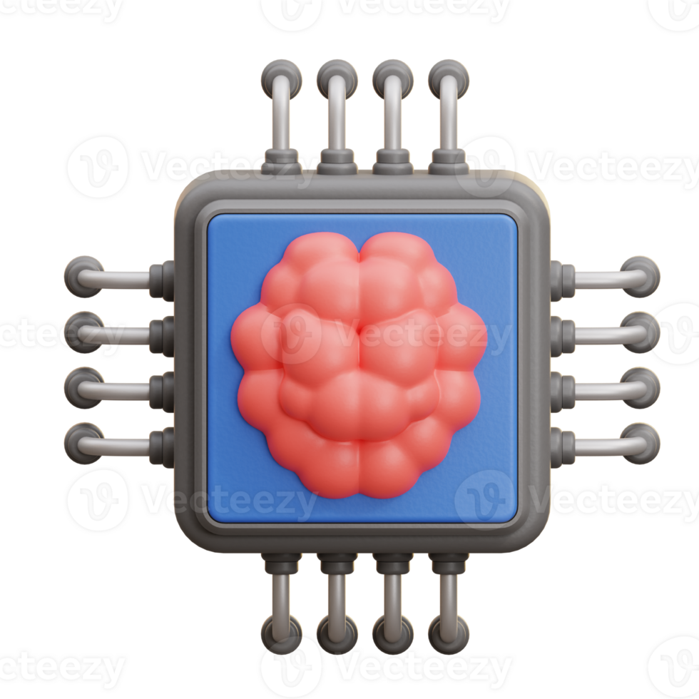 3D AI Brain Chip png