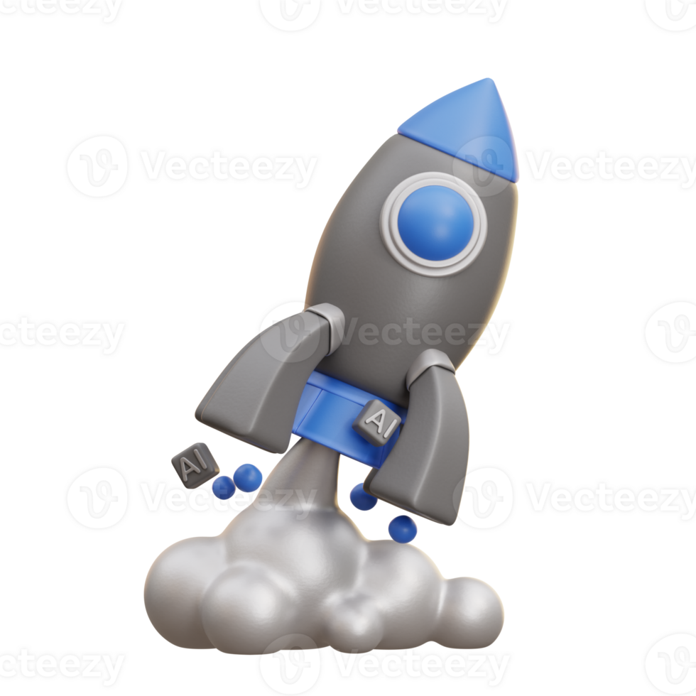 3D AI Rocket Launch png