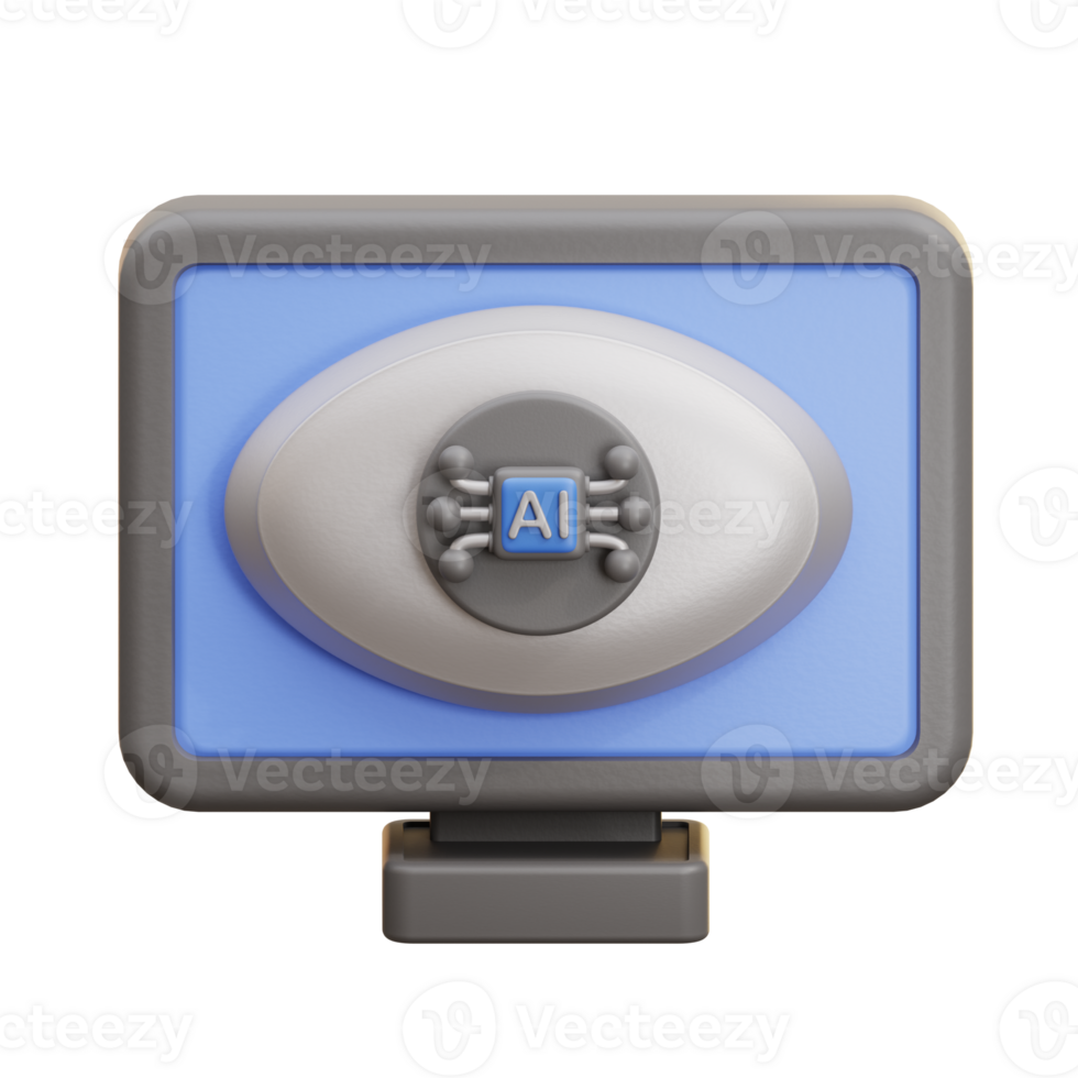 3D AI Computer Vision Eye png