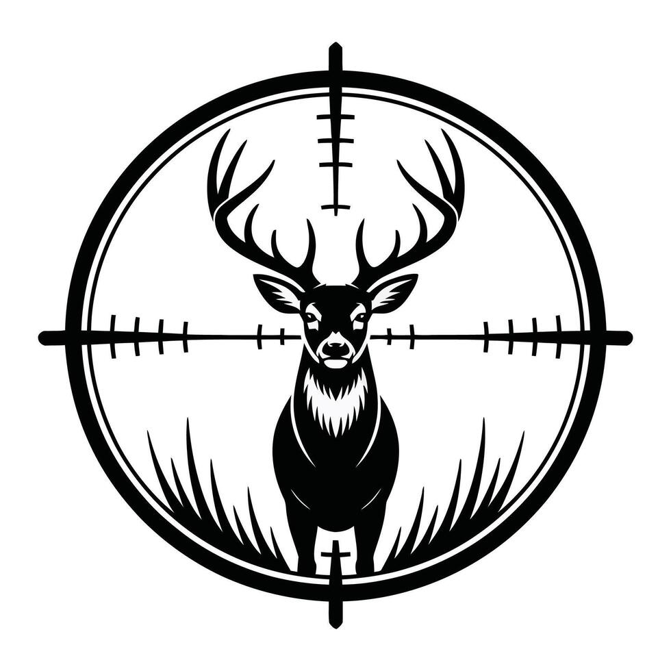 Deer hunting crosshairs illustration vector