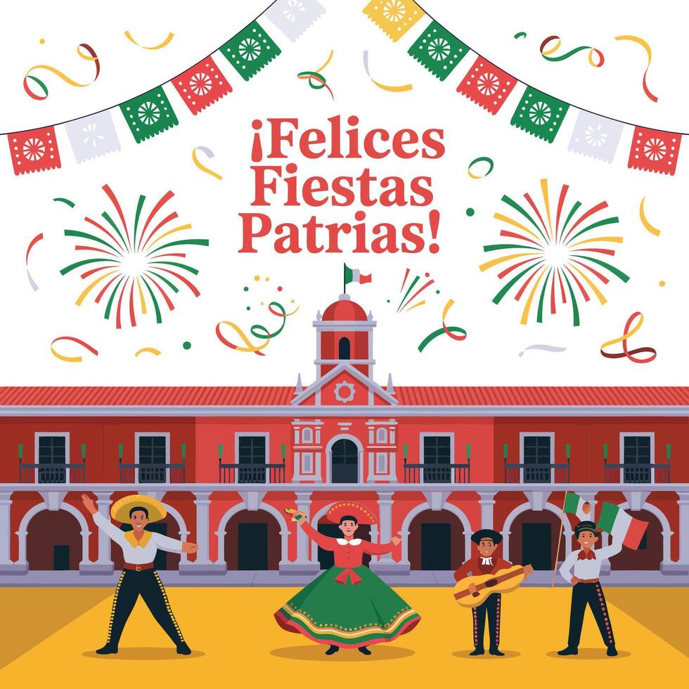 Editable Fiestas Patrias Poster Design in High-Resolution Style. vector