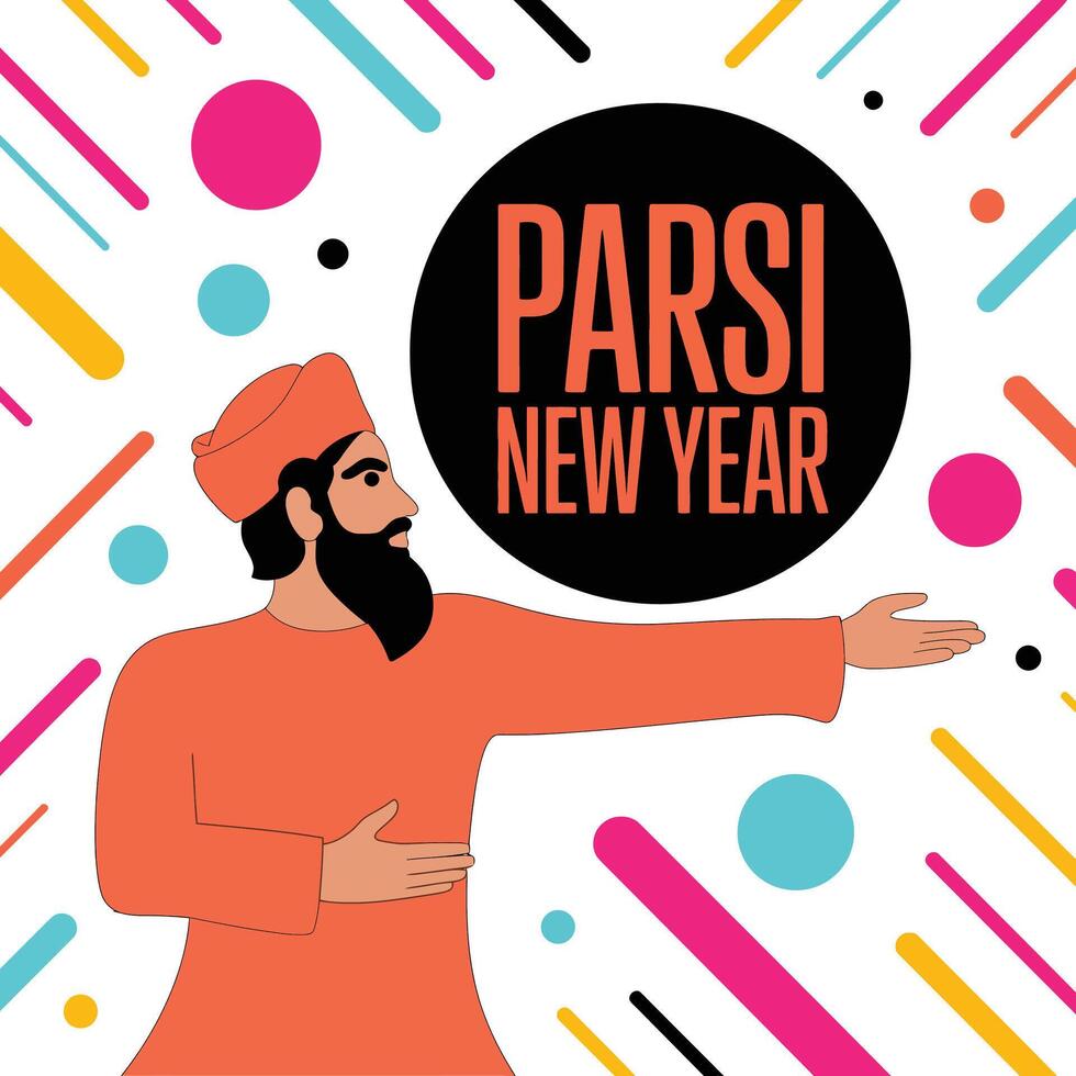 Modern Flat Parsi New Year Design. vector