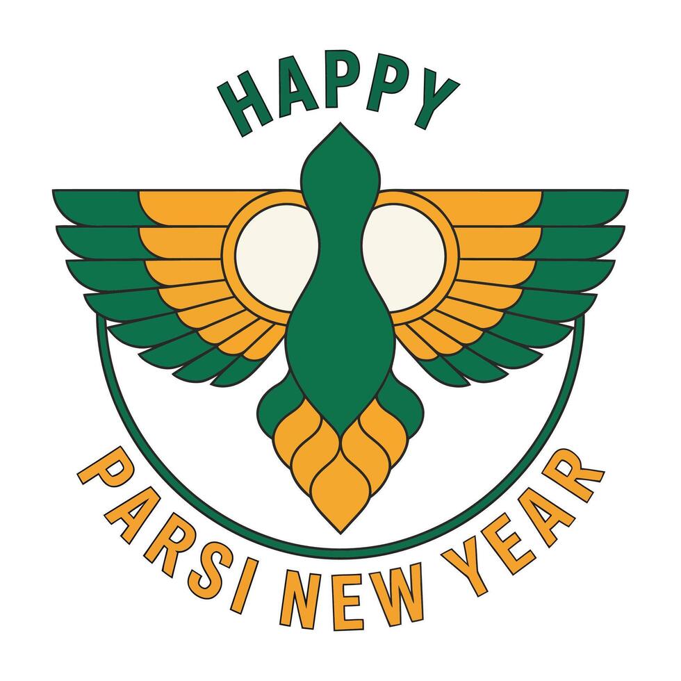 Flat Parsi New Year Emblem Design. vector