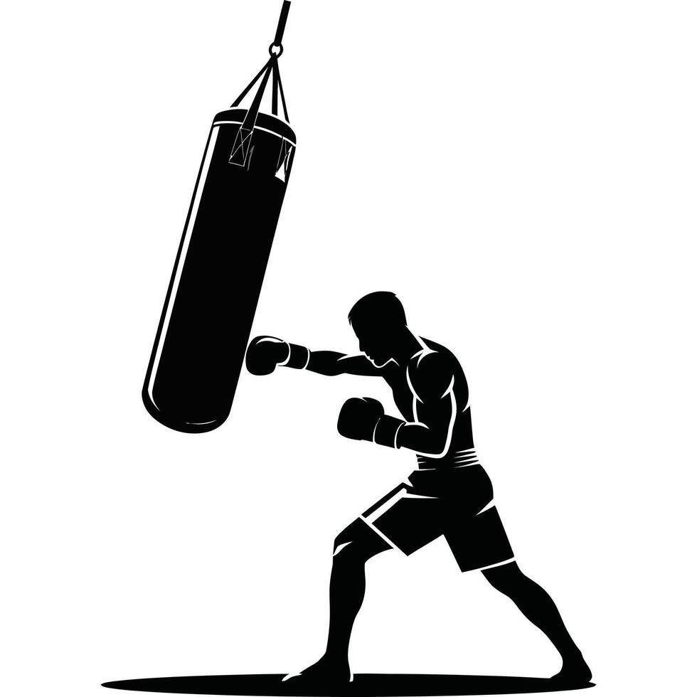 Boxing Punching Bag Practice Design. vector