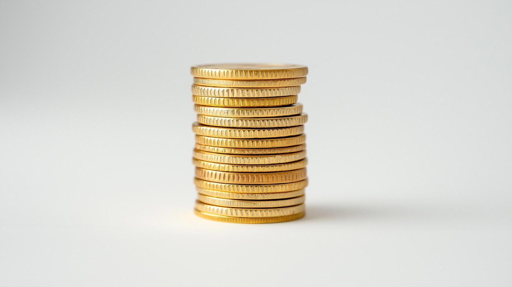 A stack of coins reaching higher, showing milestones of financial Background, Luxury HD wallpaper Image, Trendy high resolution Desktop Background photo