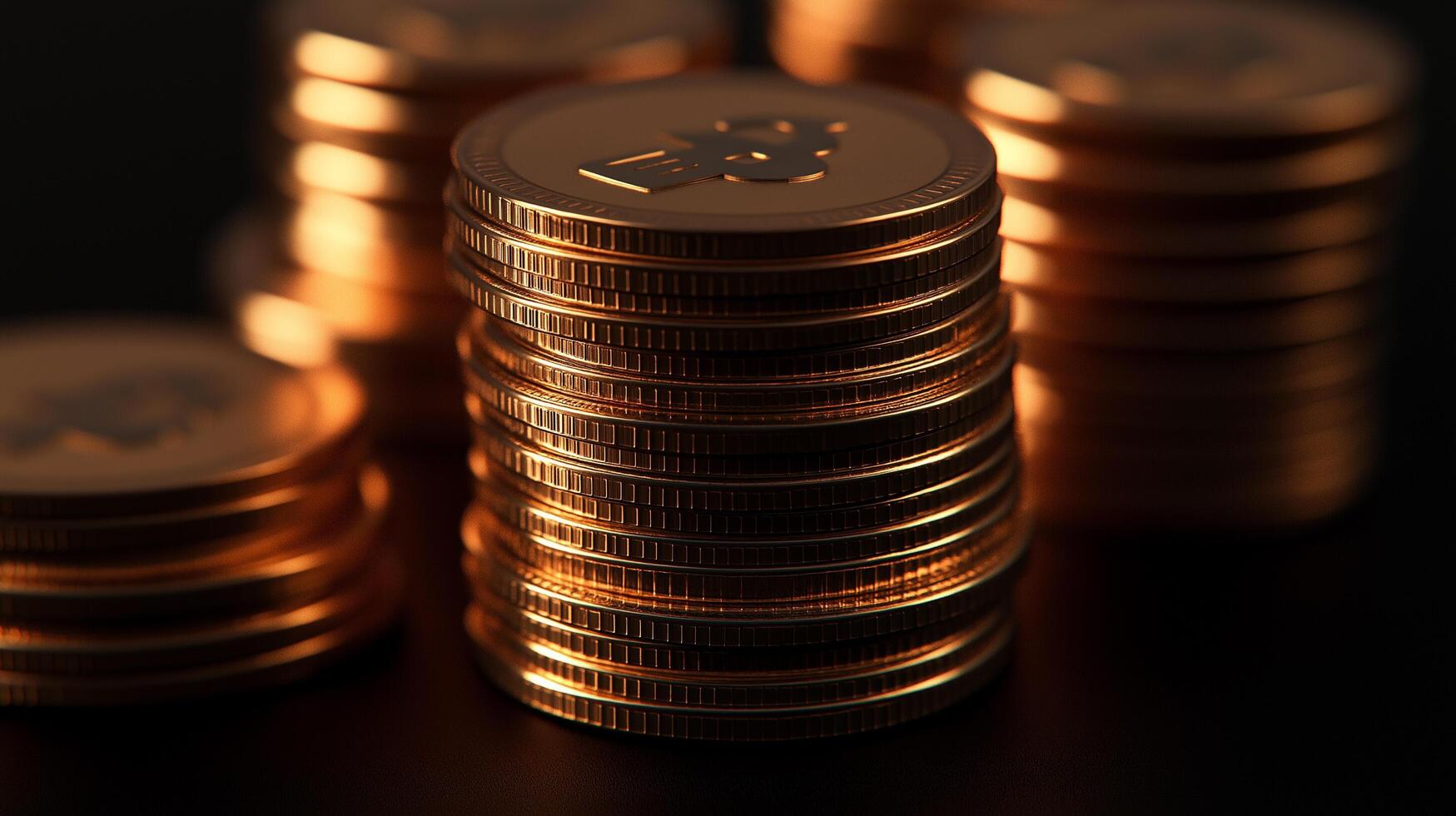 A business graph with stacked coins gradually increasing, showcasing Background, Luxury HD wallpaper Image, Trendy high resolution Desktop Background photo