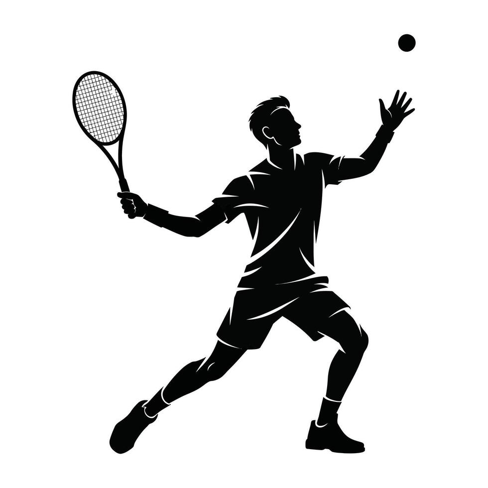 Tennis player silhouette vector