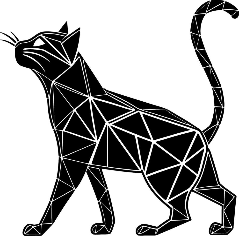 Cat Silhouette Created with Circular Shapes vector