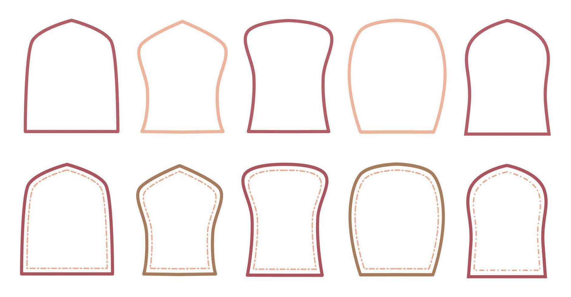 Arch frame decoration line art design template vector