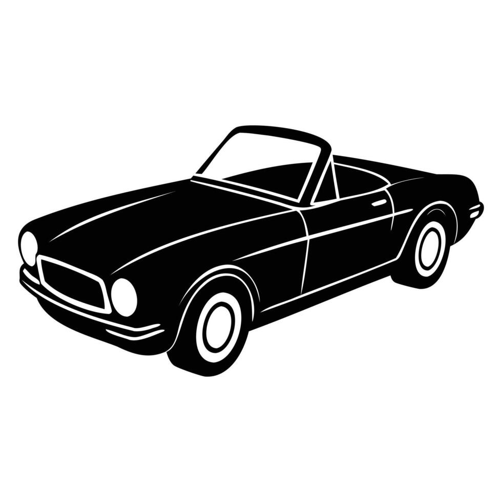 Black Car Silhouette Front and Side View vector