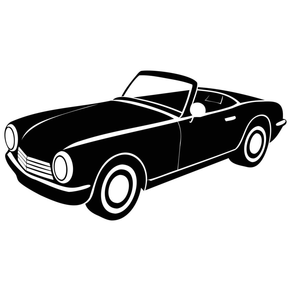 Stylish Black Automobile Outline Design vector