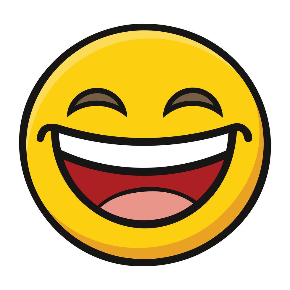 Laughing Emoji Face Illustration vector