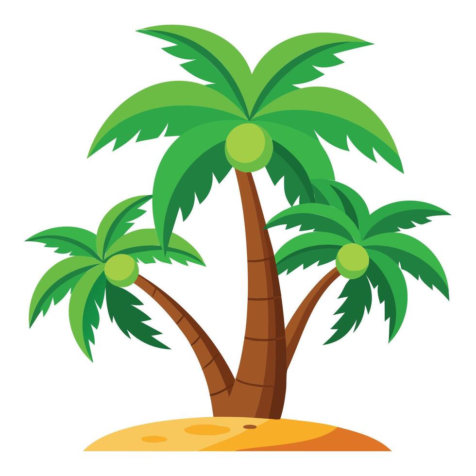 Tropical Coconut Tree Illustration vector