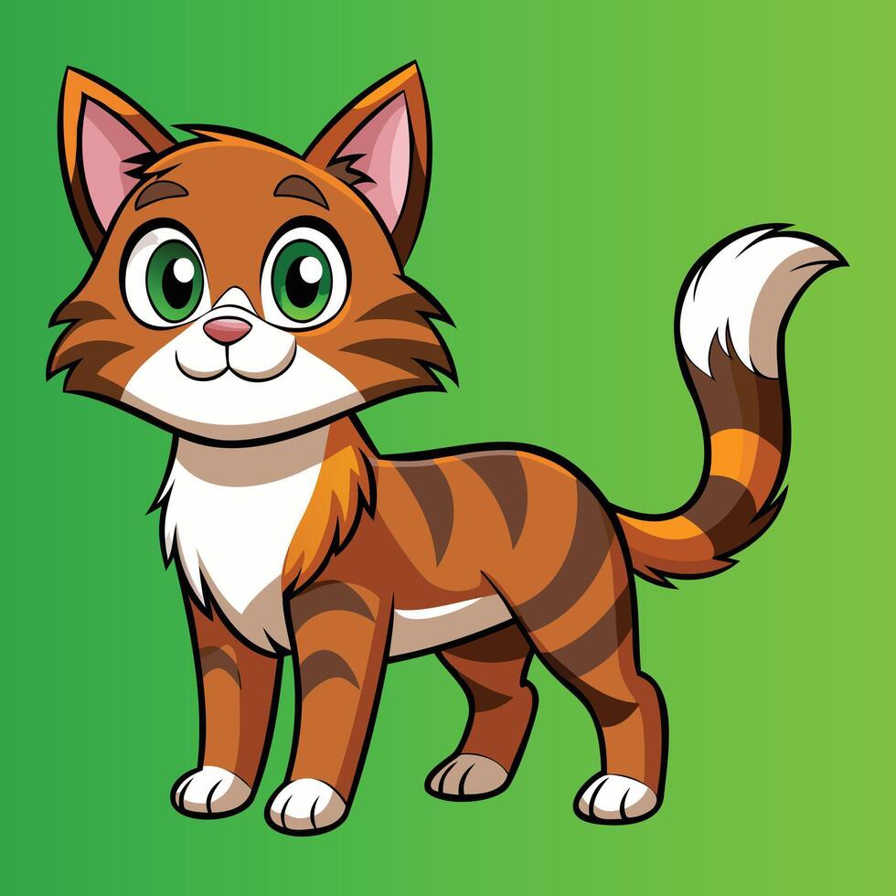 Adorable Kitty Character Drawing vector