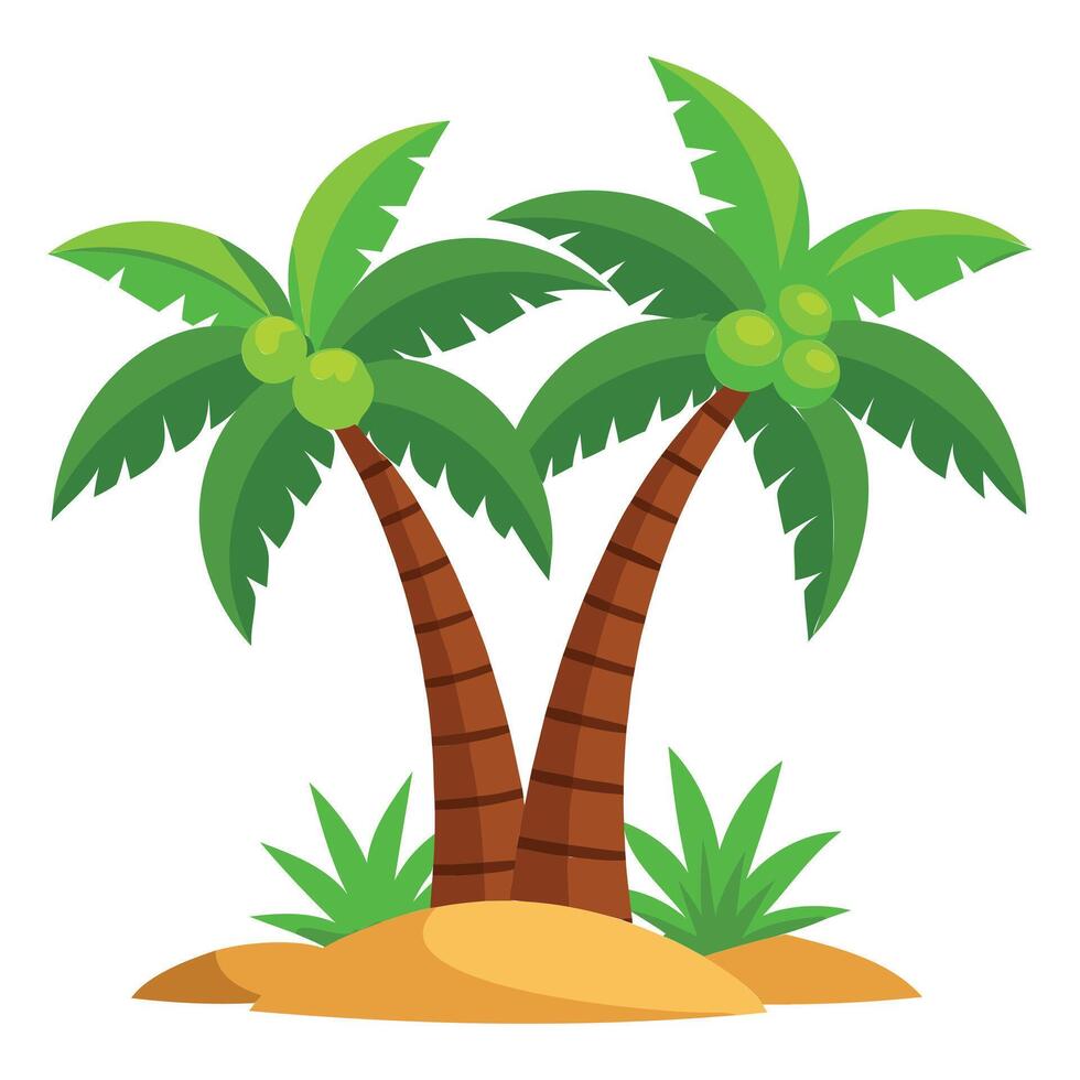 Coconut Palm Tree Artwork vector