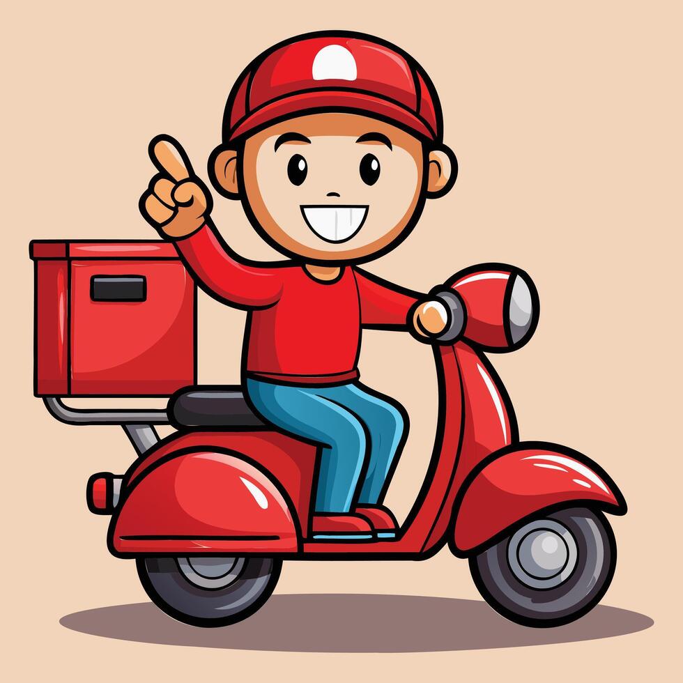 Delivery Rider Carrying Meals Art vector