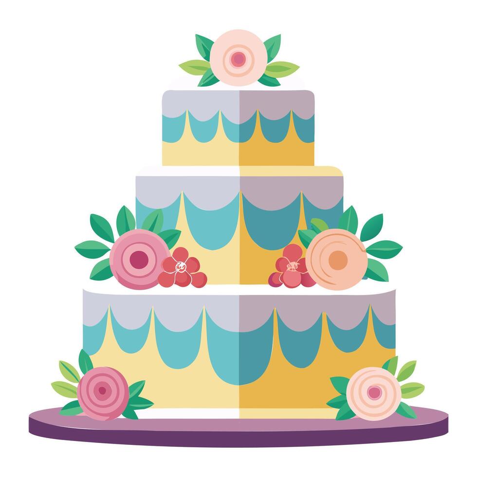Birthday Cake with Candle Illustration vector