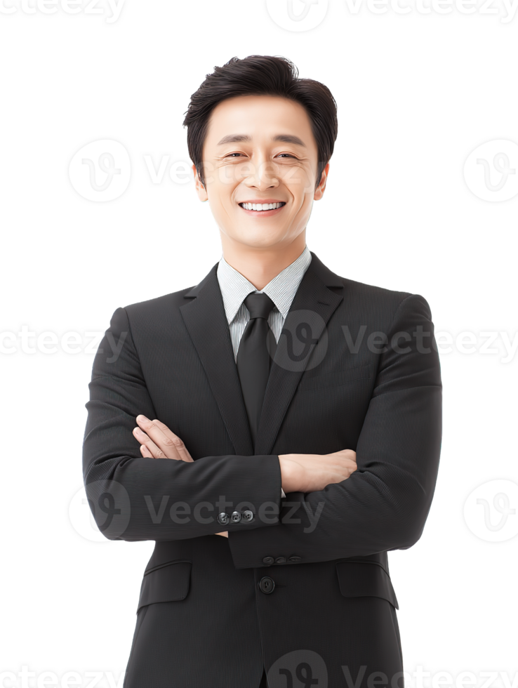 A Korean Businessman Smiling Transparent Background png