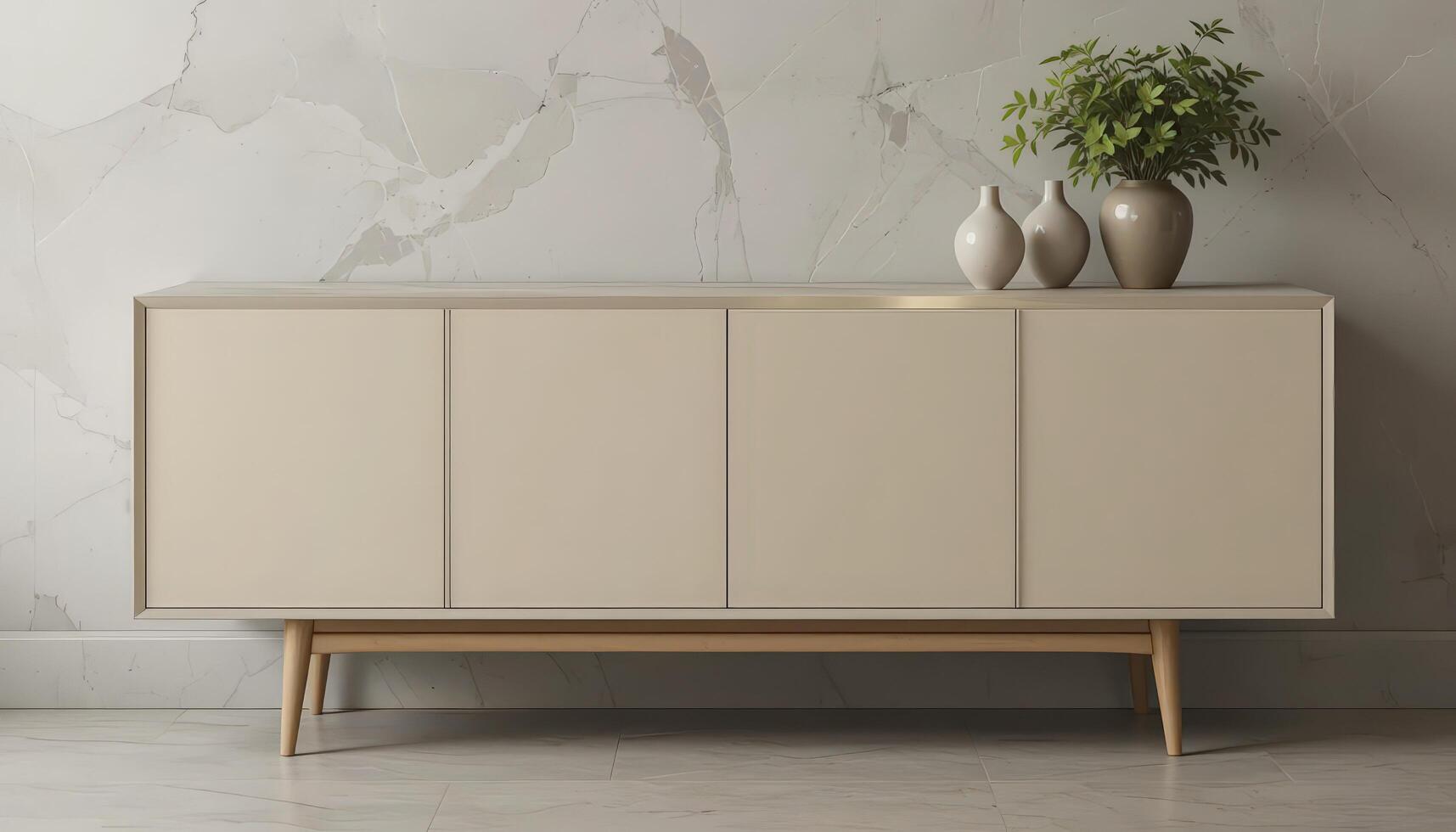 Modern Sideboard With Minimalist Design in a Stylish Interior Setting photo