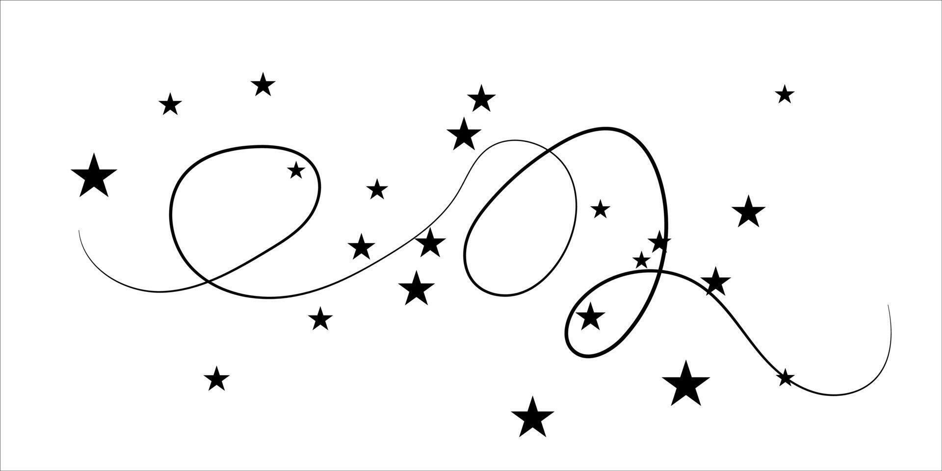 Swirling star pattern with decorative loops vector