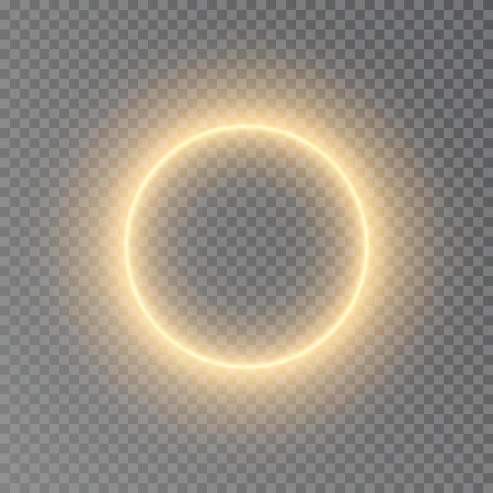 Bright Golden Circular Glow Effect vector