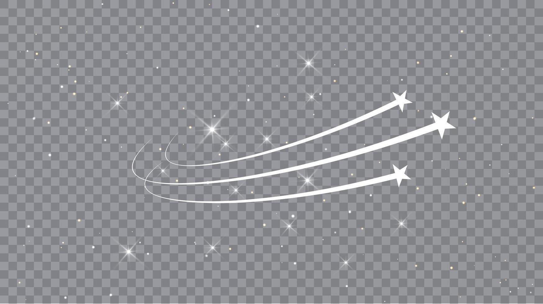 Magic Shooting Stars With Sparkling Trails vector