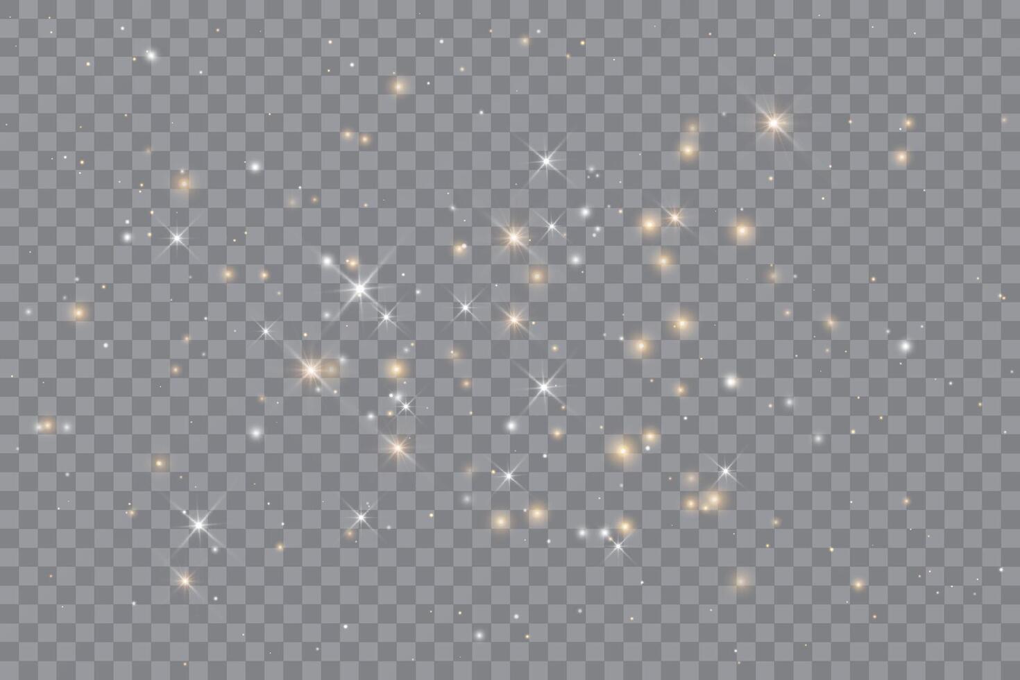Shimmering Golden Sparkles on Transparent Background vector