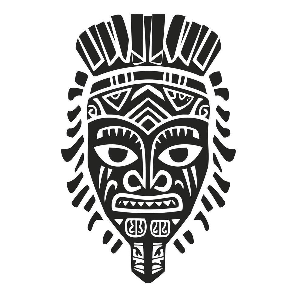 African Tribal Mask Illustration vector