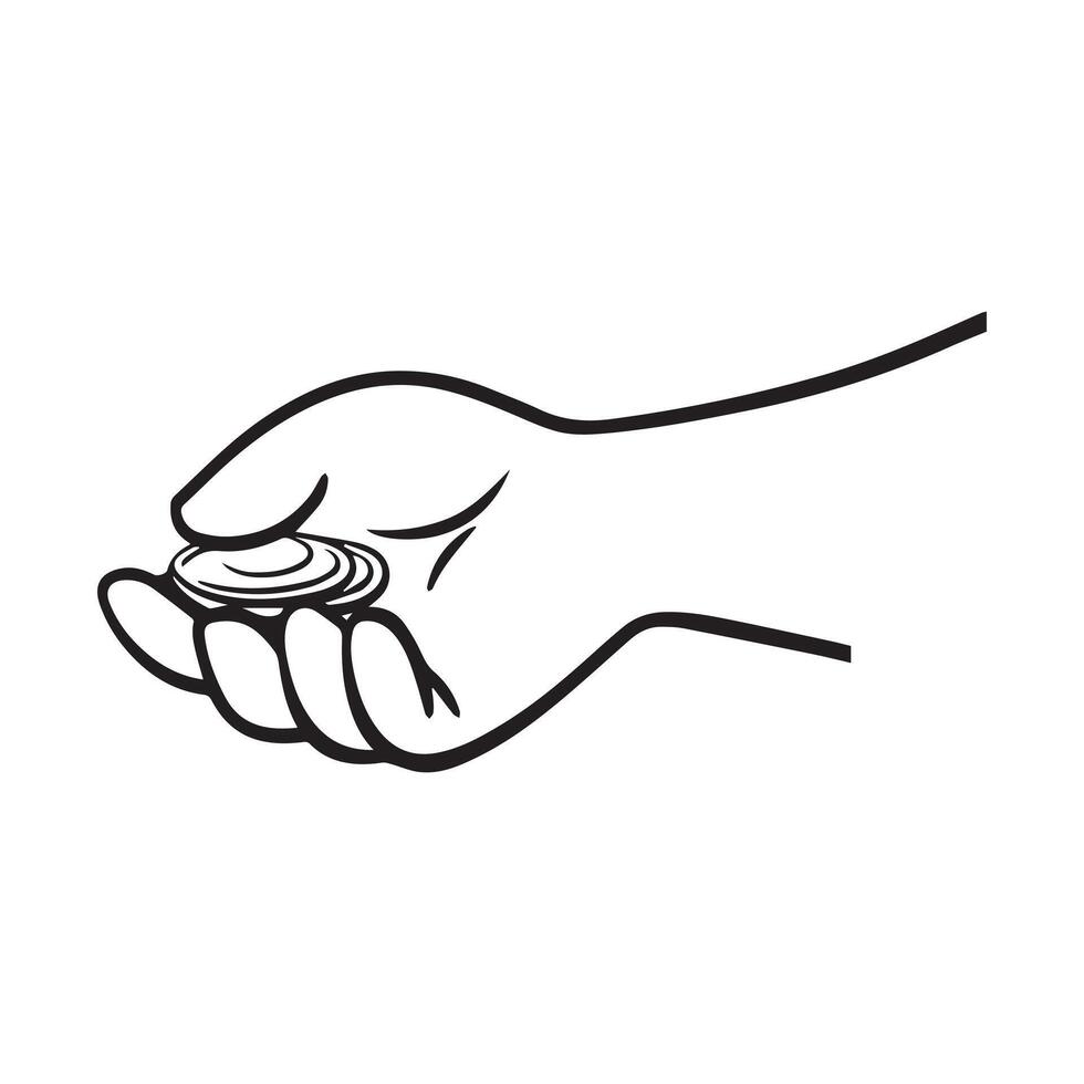 Hand Holding Coin, Charity Donation, Giving, Money Clipart vector