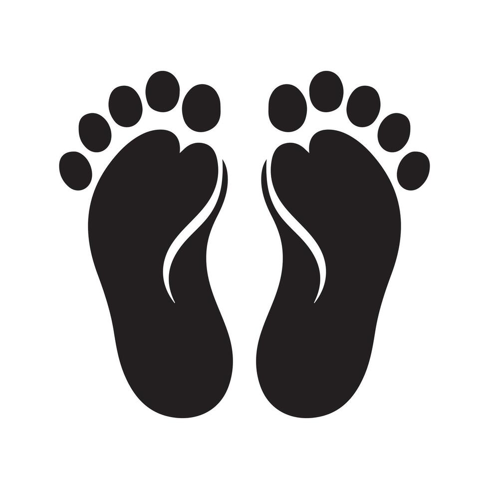 Footprints Clipart Black and White vector