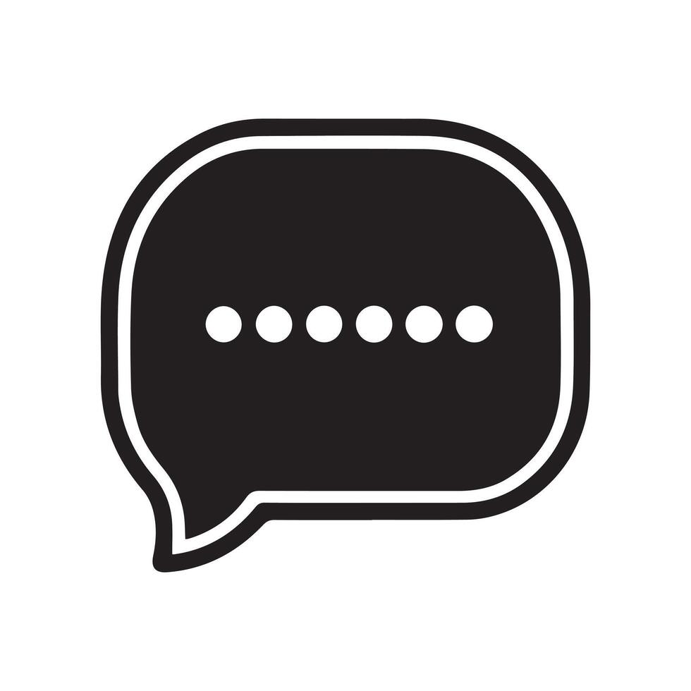 Black Speech Bubble Icon, Communication, Message, Chat, Dialogue vector