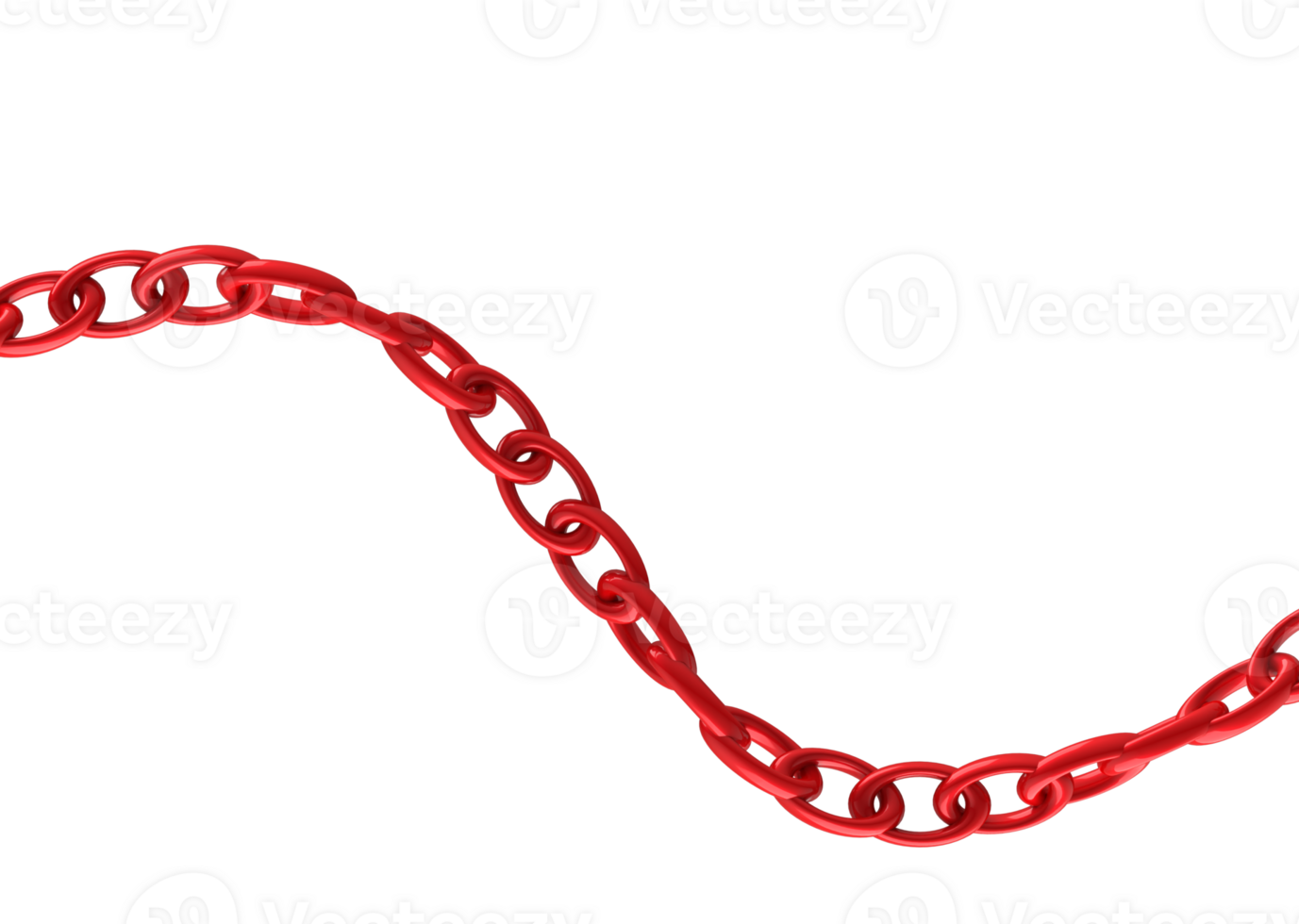 a red chain on a transparent background 3d rendering png