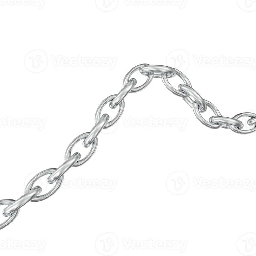 3d design chain with a loop on it on a transparent background png
