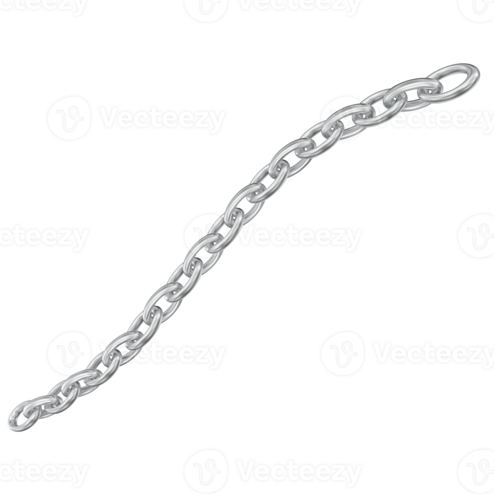 design in 3d chain link on a transparent background png