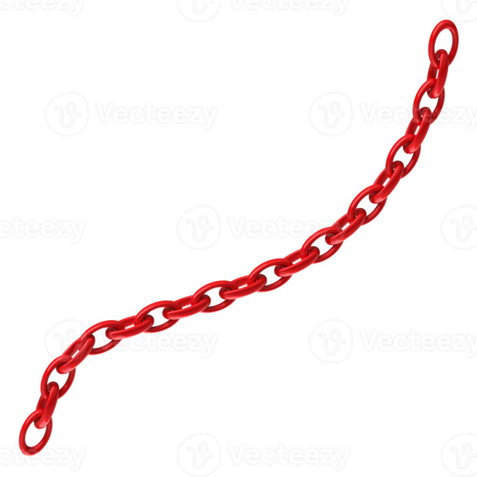 a red chain with a loop on it 3d png