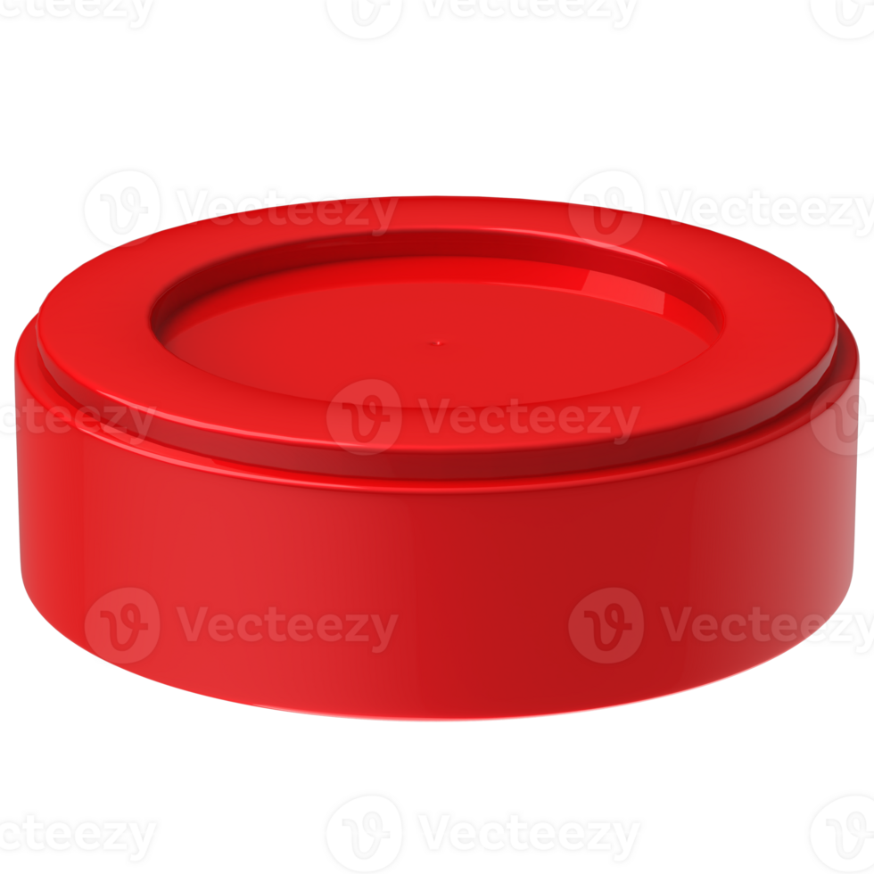 red plastic container with lid on transparent background png