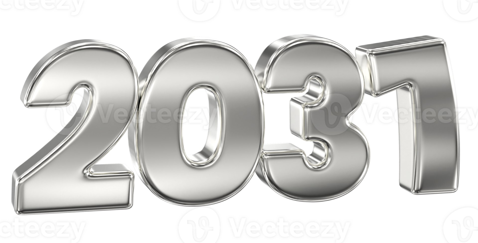 happy new year 2031 silver 3d rendering png