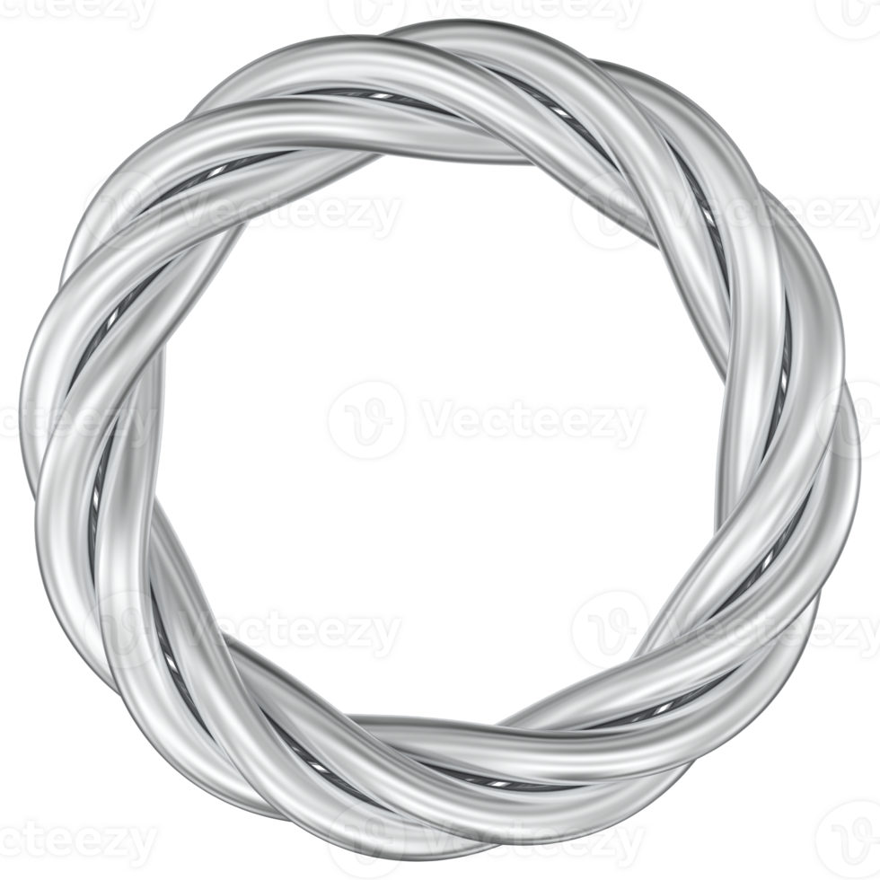 a silver rope on a transparent 3d render png