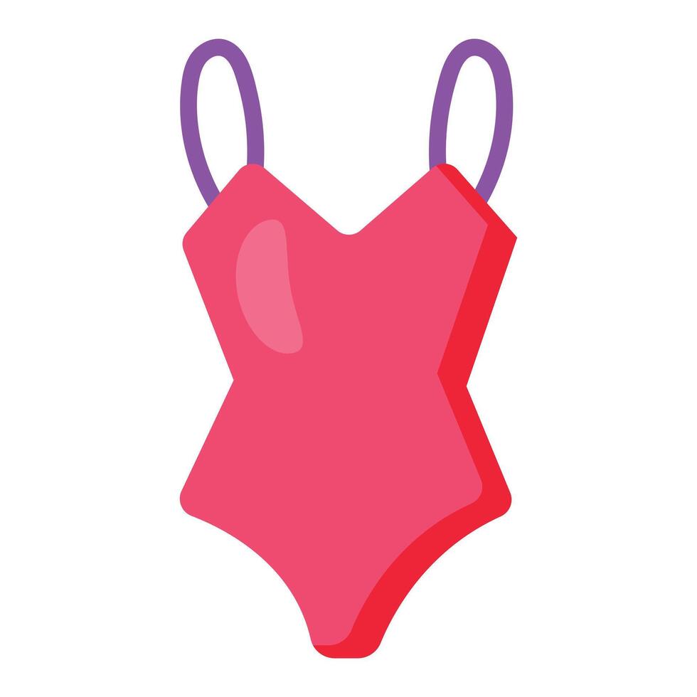 Pink one-piece swimsuit for women Summer beachwear vector