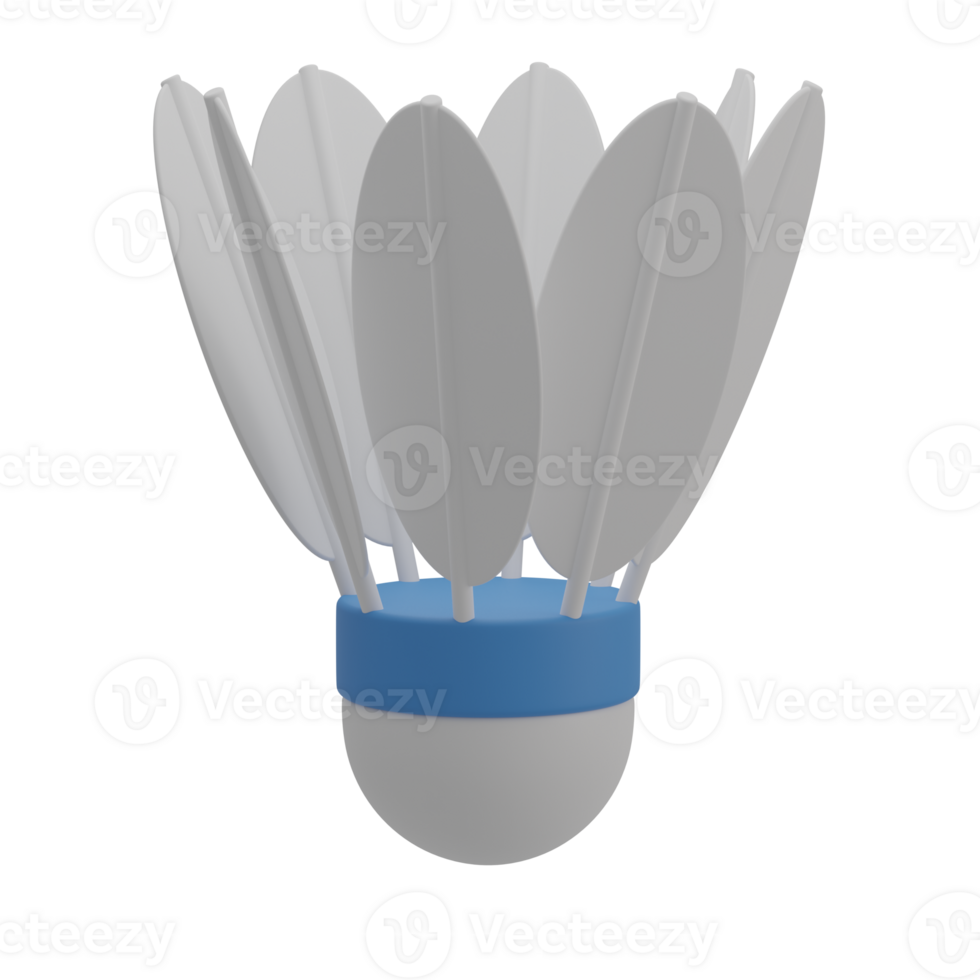 Cute 3D Shuttlecock Icon Illustration Render png