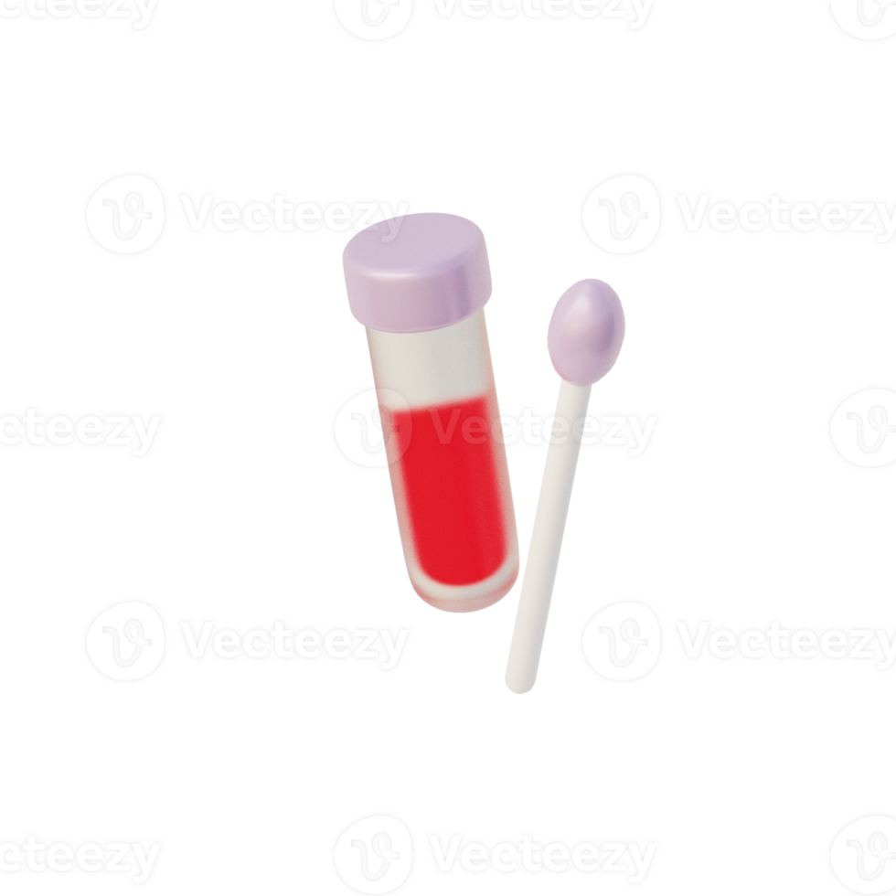 Cute 3D Swab Test Icon Illustration Render png