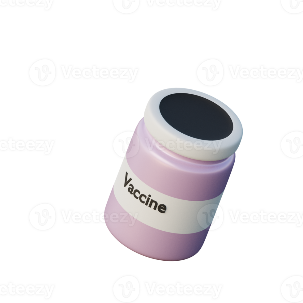 Cute 3D Vaccine Bottle Icon Illustration Render png