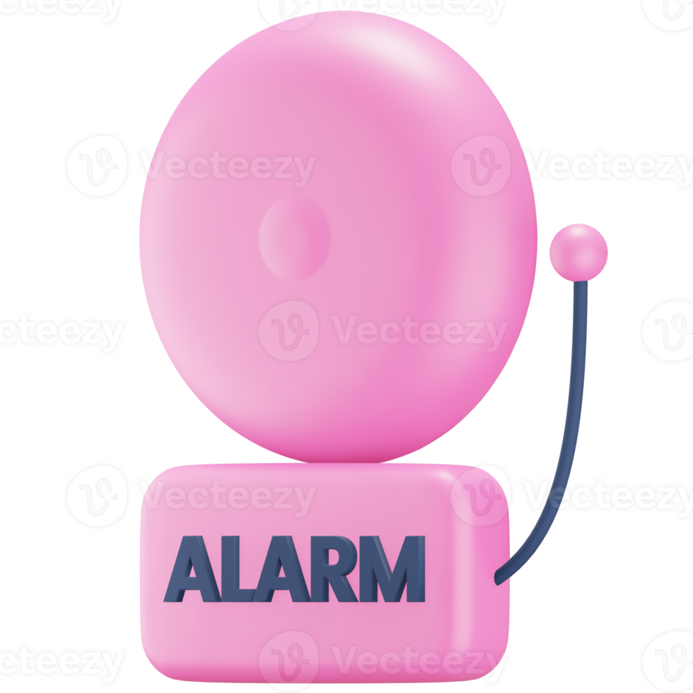 Cute 3D Alarm Illustration png