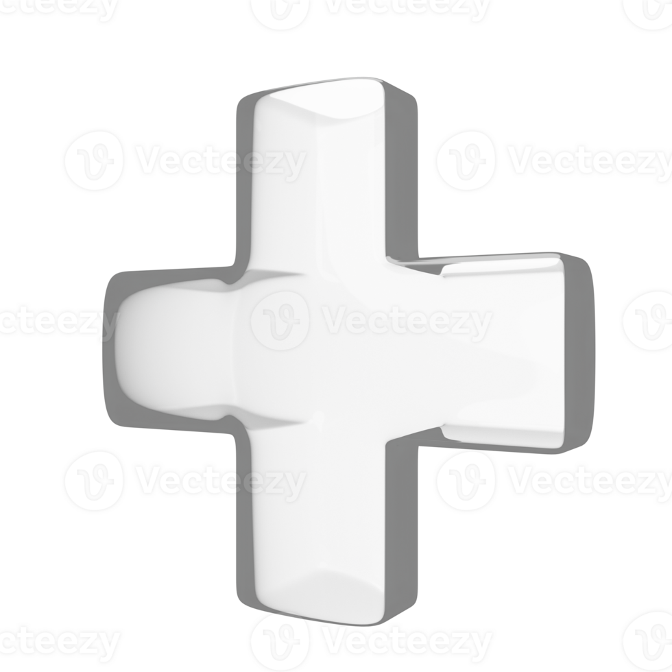 Cute 3D Plus Icon Illustration Render png