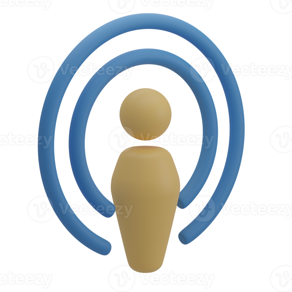 Cute 3D Podcast Icon Illustration Render png