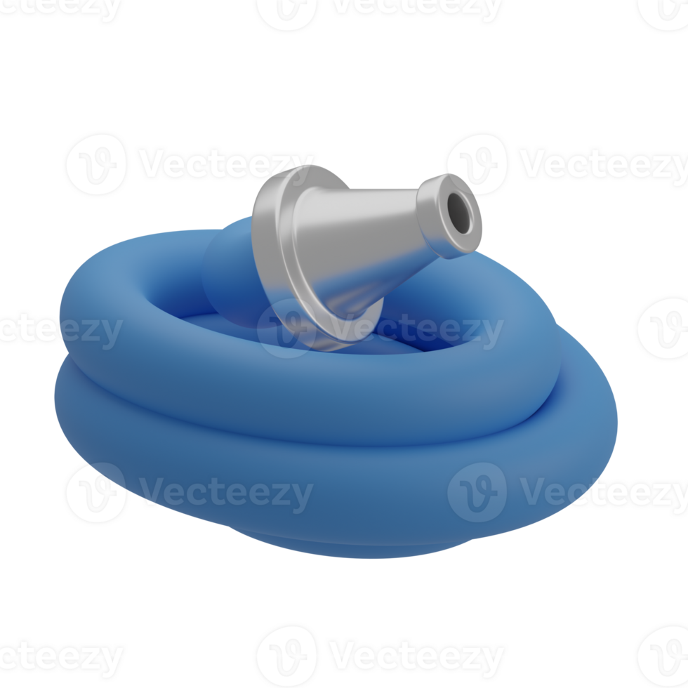 Cute 3D Water Hose Icon Illustration Render png