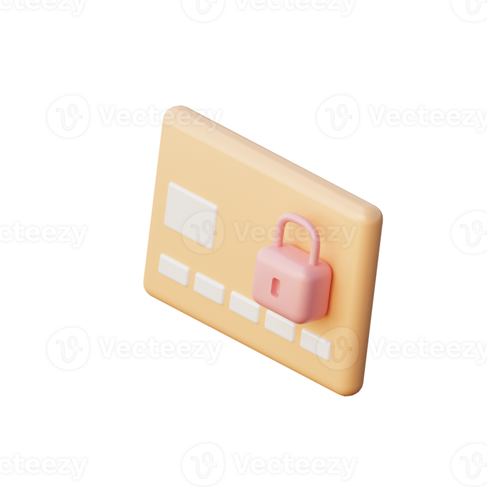 Cute 3D Debit Card Icon Illustration Render png